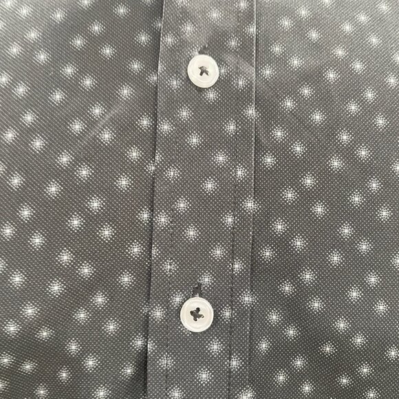 Nick Graham Black Dress Shirt Small Stretch Modern Fit Micro Print Long Sleeve - Picture 9 of 10